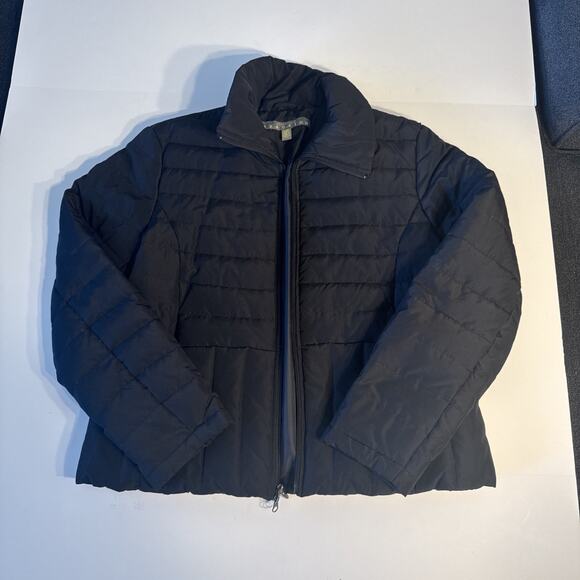 Kenneth Cole Reaction Puffer Jacket Women’s XL Black Full Zip Down Coat - Picture 1 of 7